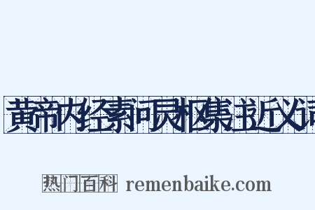 黄帝内经素问灵枢集注近义词是什么意思的图片